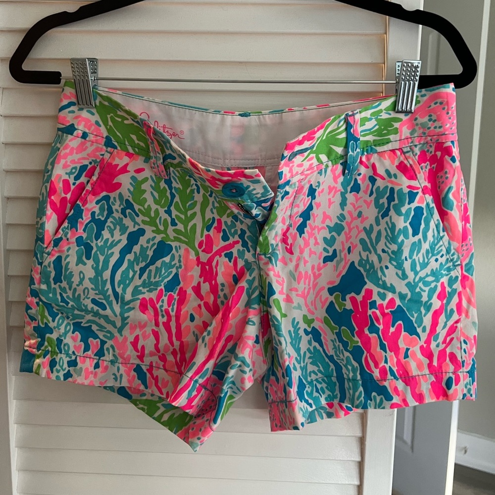 Lilly Pulitzer Size 0 Callahan Shorts Multi Coral